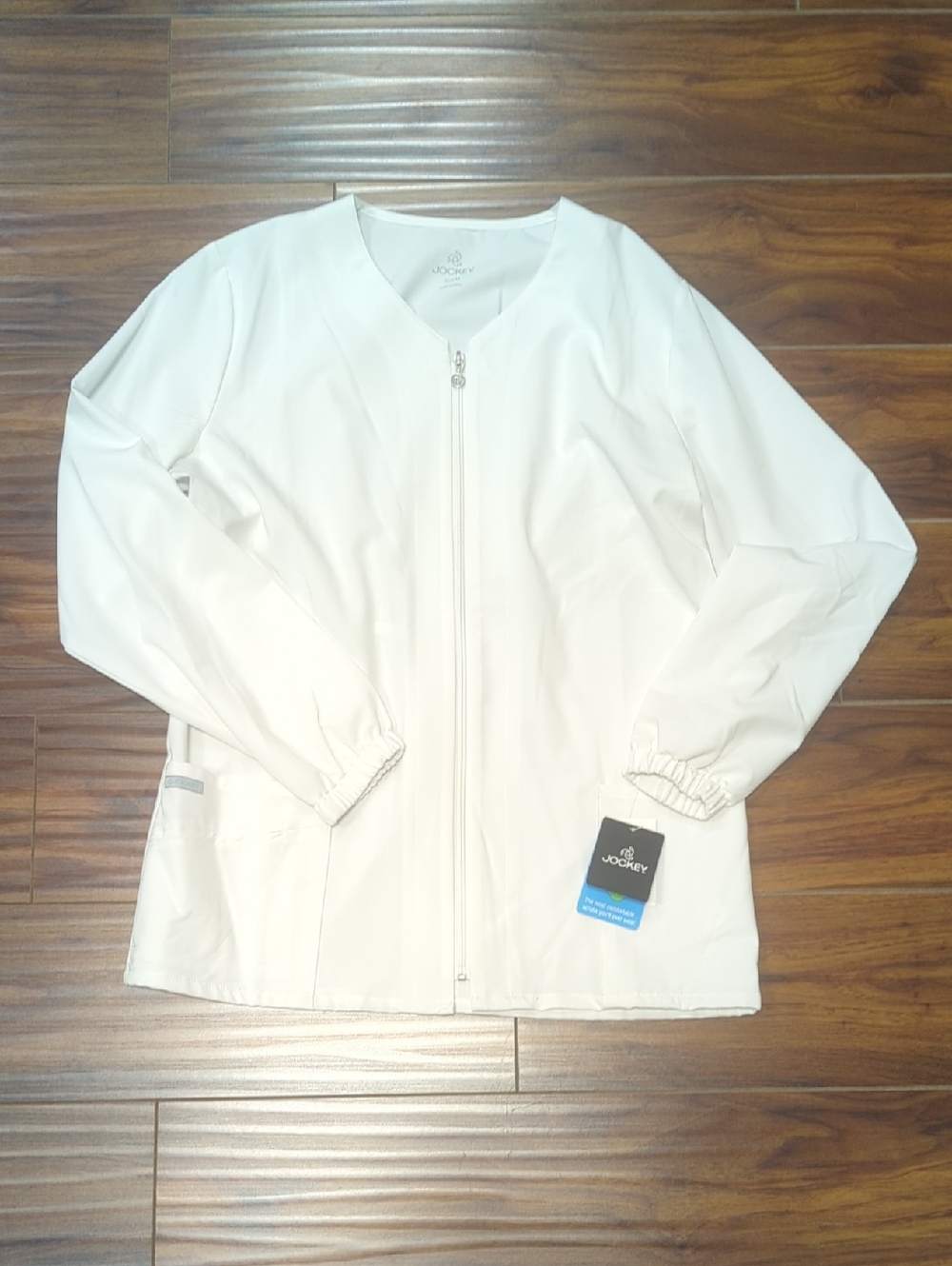 White Swan Jockey 2251 Three-Pocket Zipper Warm-Up - White